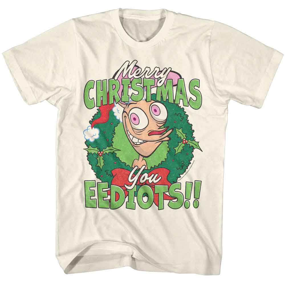 Ren And Stimpy Merry Christmas Eediots T-Shirt | Blue Culture Tees