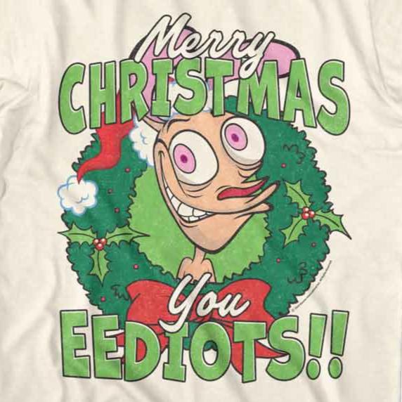 Ren And Stimpy Merry Christmas Eediots T-Shirt | Blue Culture Tees