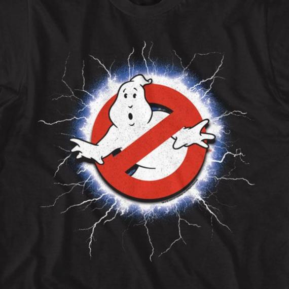 Real Ghostbusters Lightning and Logo T-Shirt | Blue Culture Tees