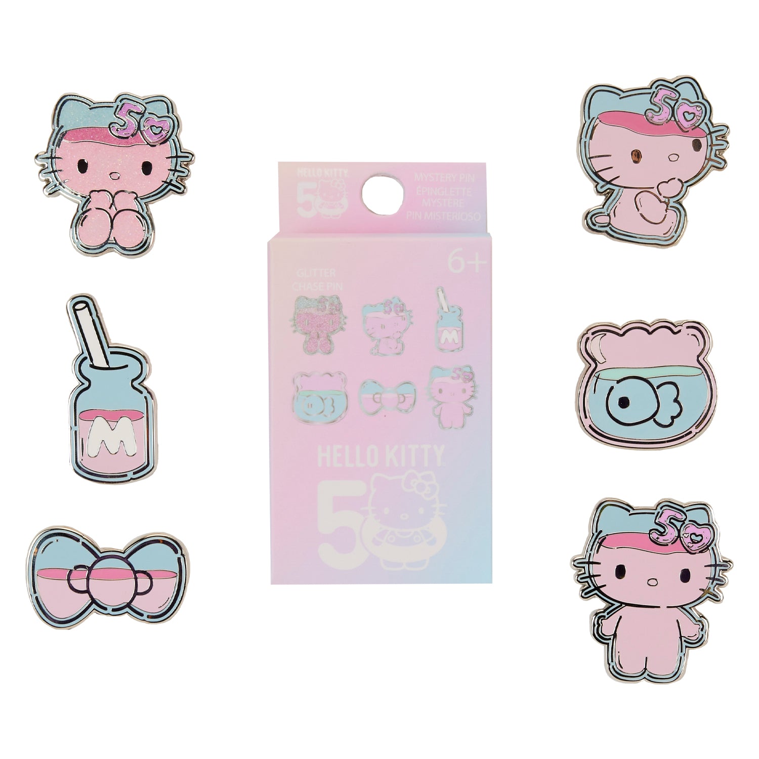 Loungefly Sanrio Hello Kitty 50th Anniversary Clear and Cute Blind Box Pins