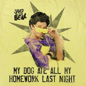 Saved By The Bell My Homework T-Shirt
