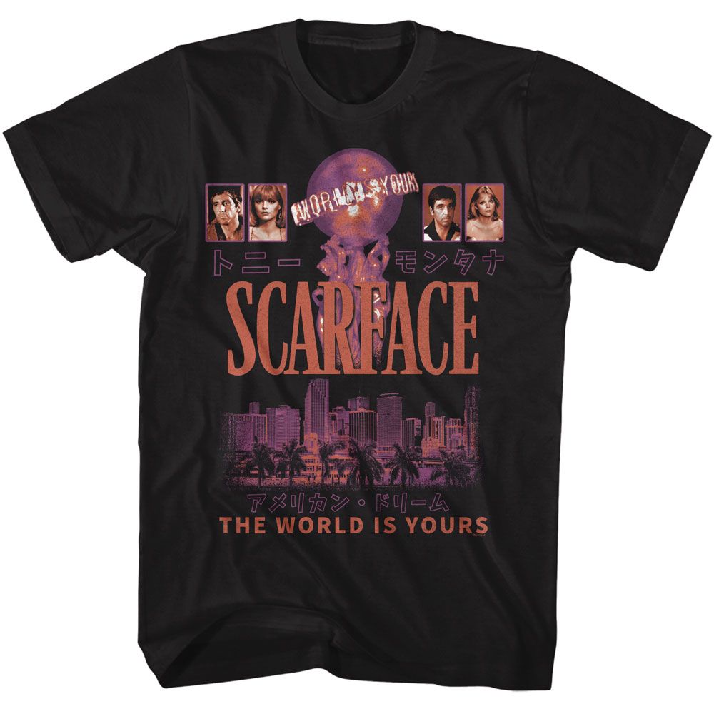 Scarface World Is Yours Poster Style T-Shirt | Blue Culture Tees