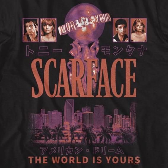 Scarface World Is Yours Poster Style T-Shirt | Blue Culture Tees