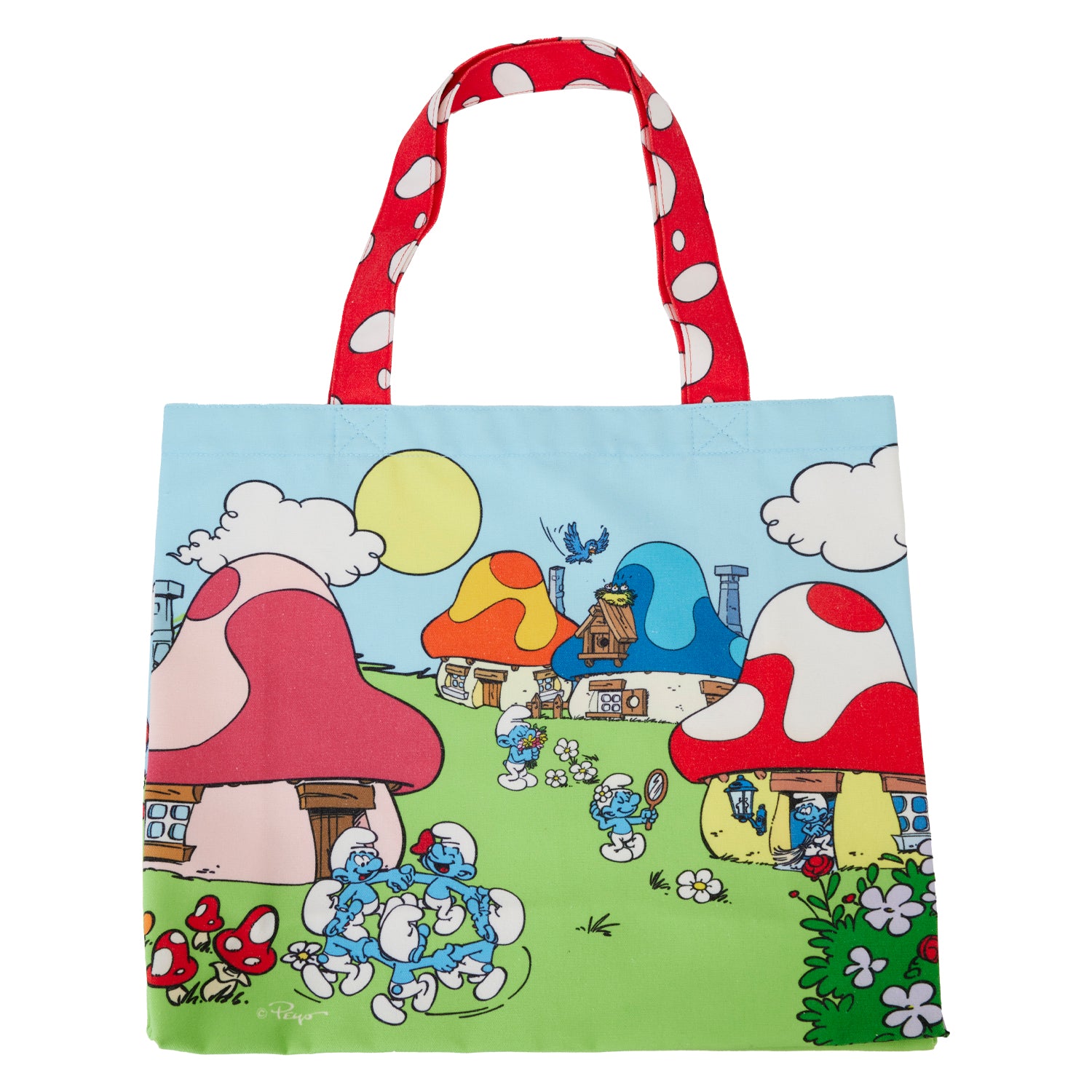 Loungefly Lafig Smurfs Village Life Canvas Tote Bag