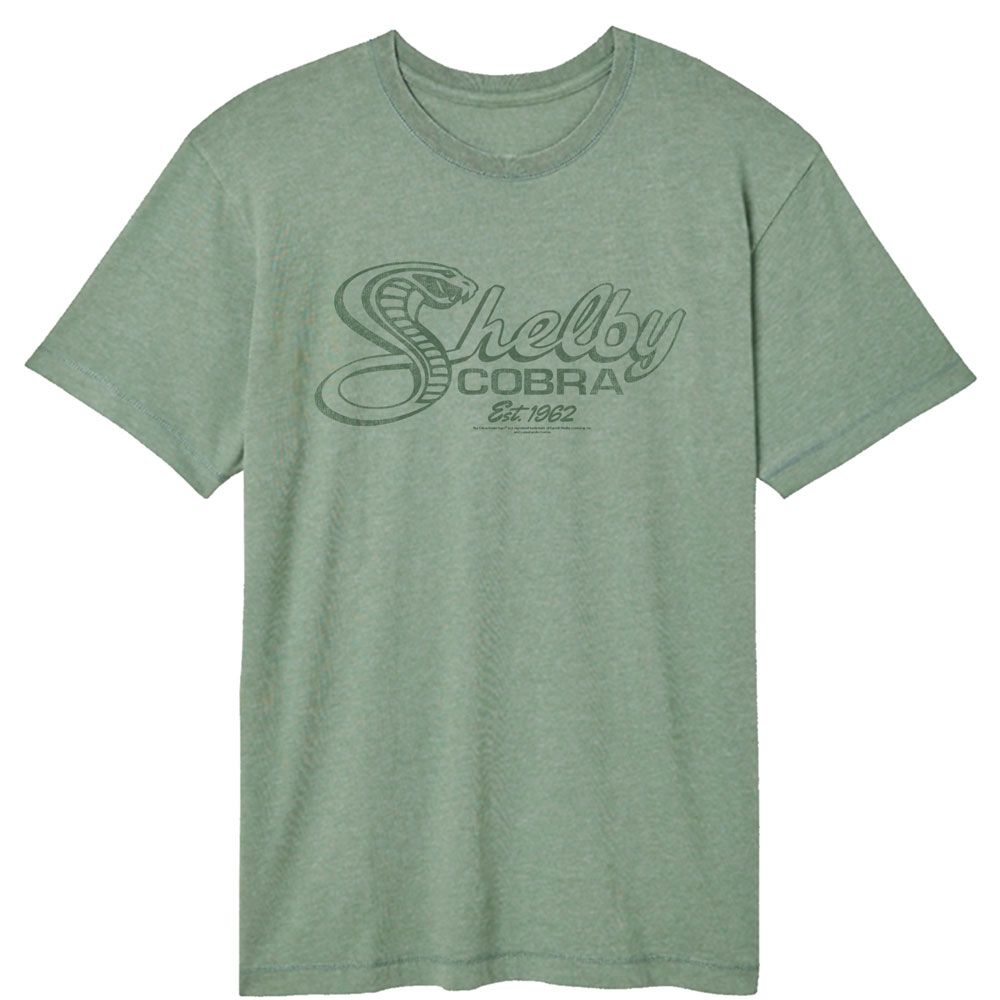 Carroll Shelby Cobra Snake Script Vintage Wash T-Shirt | Blue Culture Tees