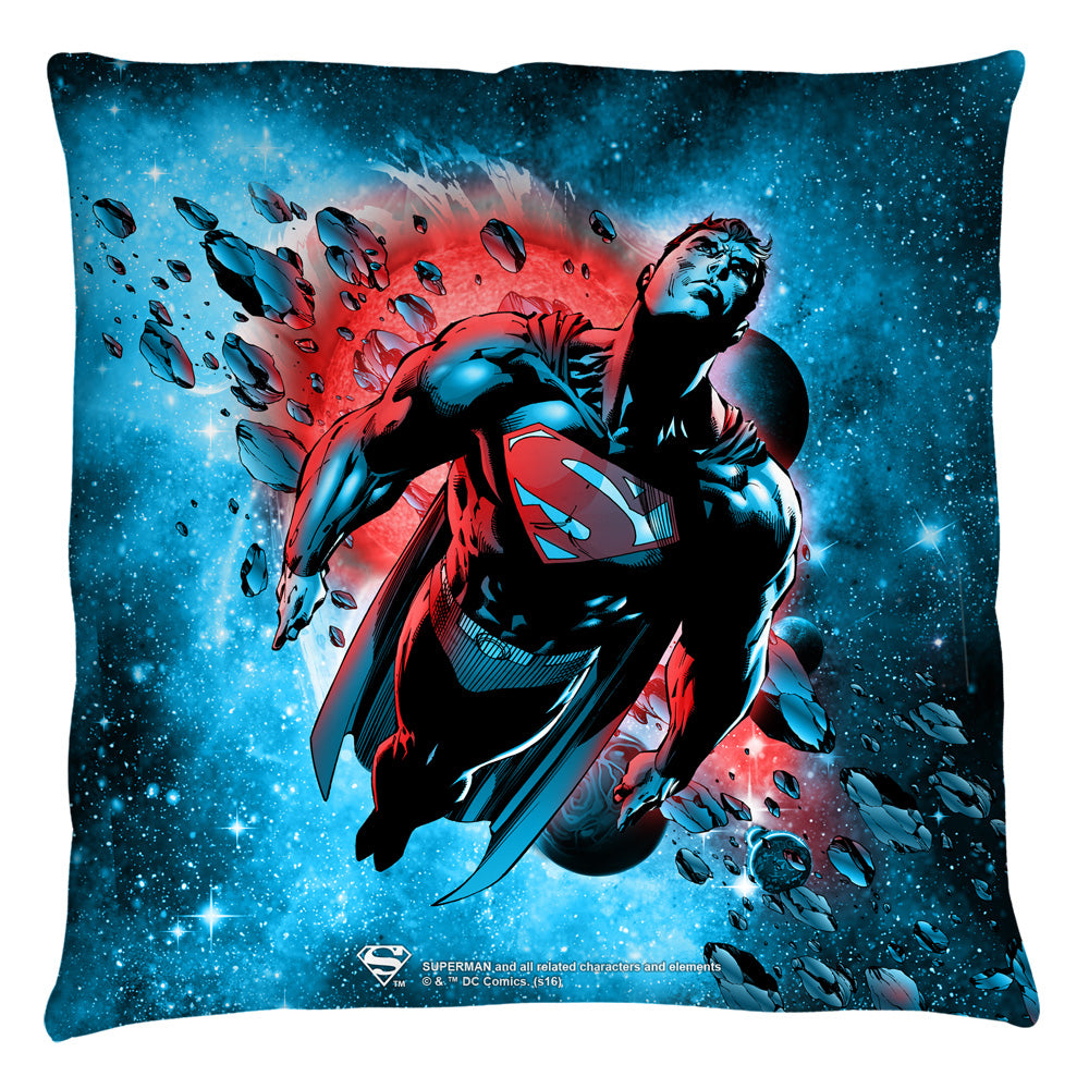 Superman Suer Cosmos Throw Pillow | Blue Culture Tees