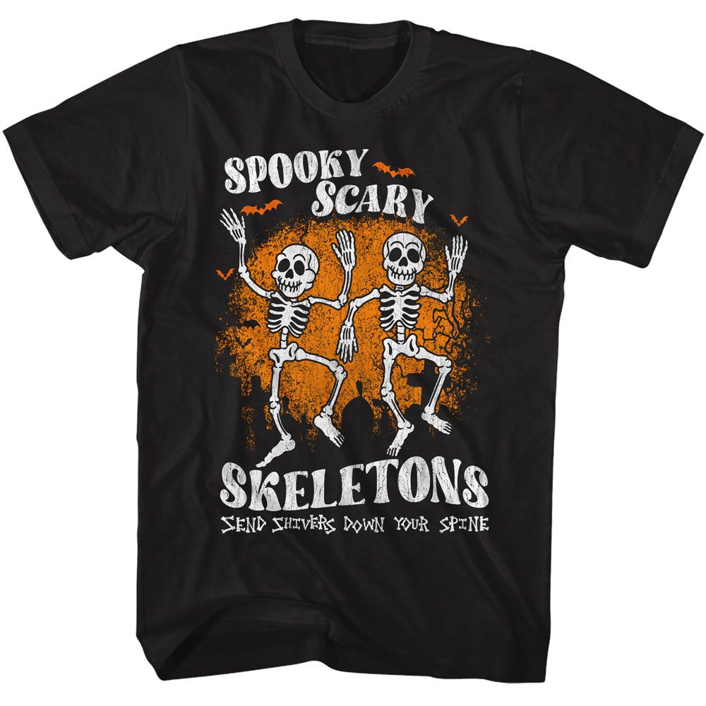 Spooky Scary Skeletons Bats And Graves T-Shirt