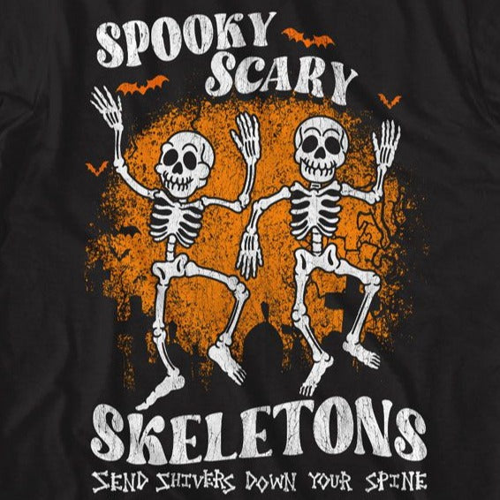 Spooky Scary Skeletons Bats and Graves T-Shirt