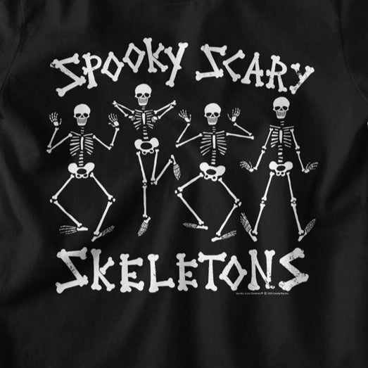 Youth Spooky Scary Skeletons Dancing T-Shirt | Blue Culture Tees