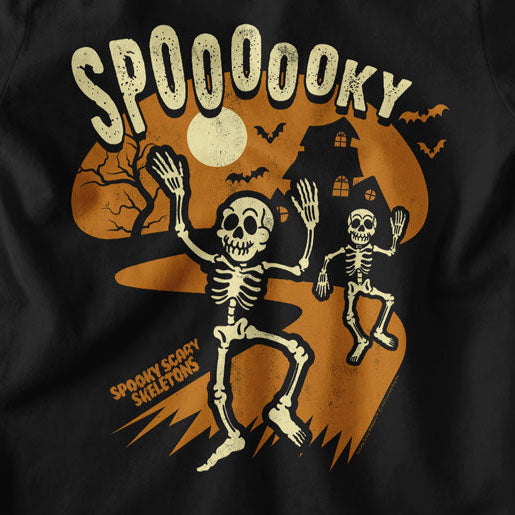 Youth Spooky Scary Skeletons Spooky Path T-Shirt | Blue Culture Tees