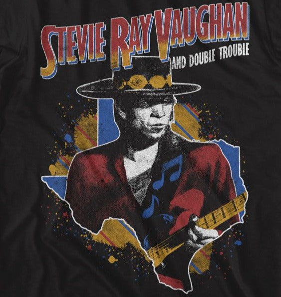 Stevie Ray Vaughan Guitar And Texas T-Shirt