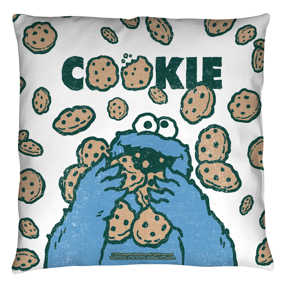 Sesame Street Cookie Crumble Throw Pillow | Blue Culture Tees