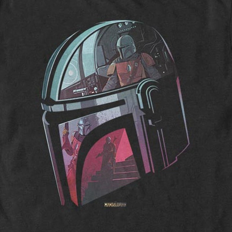 Star Wars The Mandalorian Helmet Reflection T-Shirt