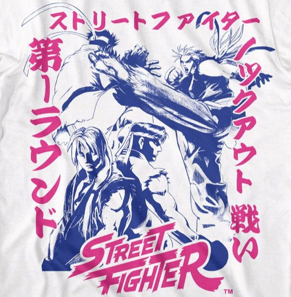Street Fighter Two Tone Japanese Graphics T-Shirt