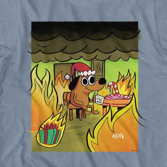 This Is Fine Christmas T-Shirt | Blue Culture Tees