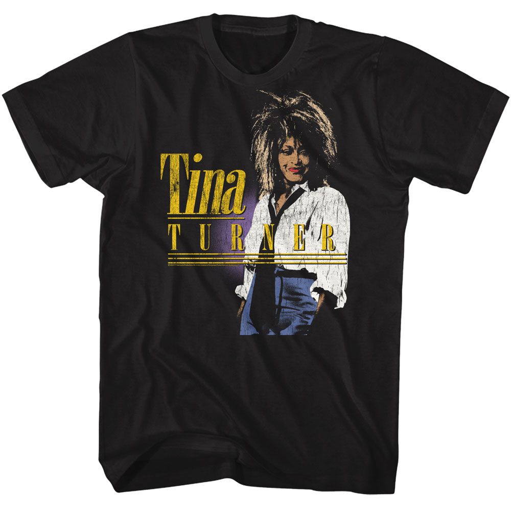 Tina Turner Slouchy Shirt And Tie T-Shirt | Blue Culture Tees