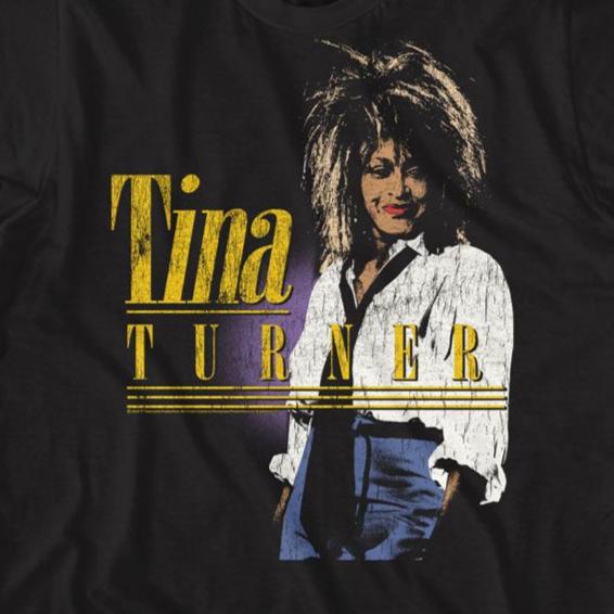 Tina Turner Slouchy Shirt And Tie T-Shirt | Blue Culture Tees