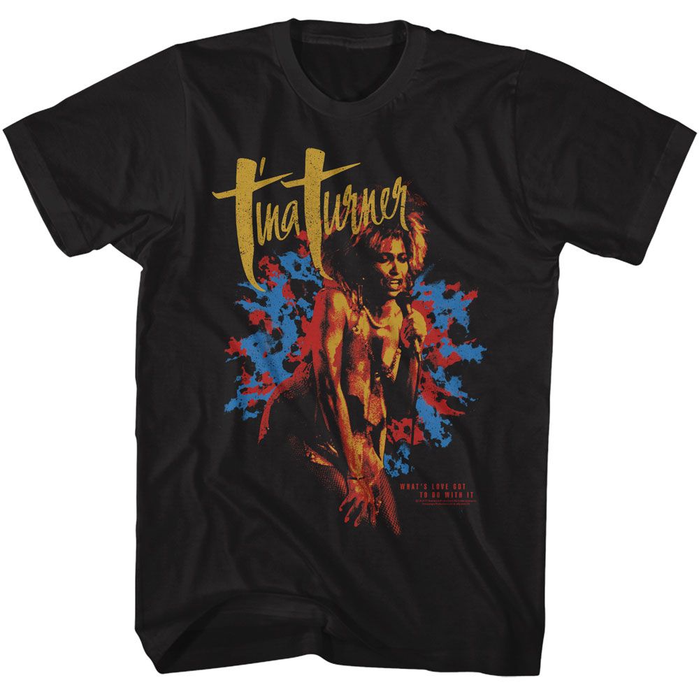 Tina Turner Splatter Background T-Shirt | Blue Culture Tees