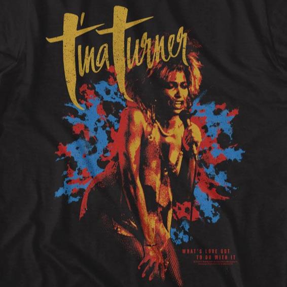 Tina Turner Splatter Background T-Shirt | Blue Culture Tees