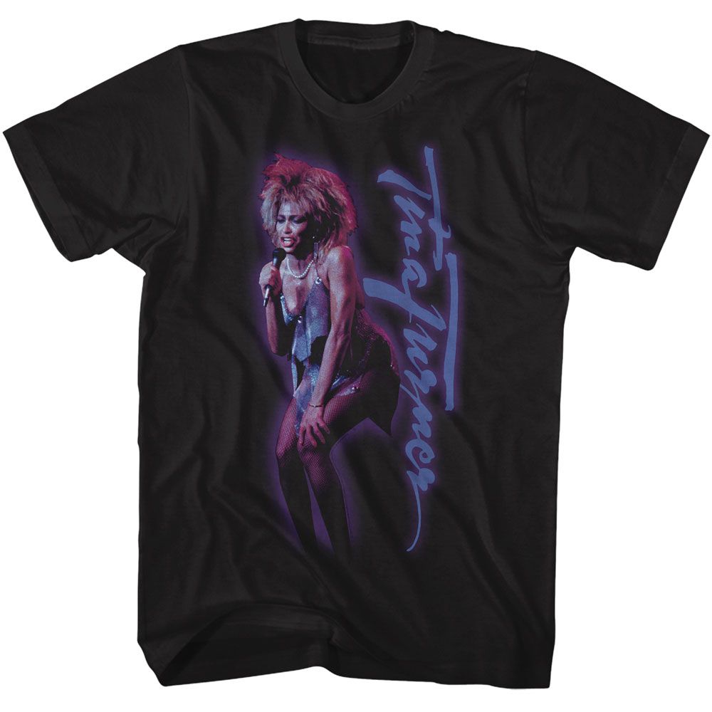 Tina Turner Singing Outer Glow T-Shirt | Blue Culture Tees