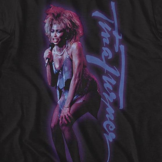 Tina Turner Singing Outer Glow T-Shirt | Blue Culture Tees