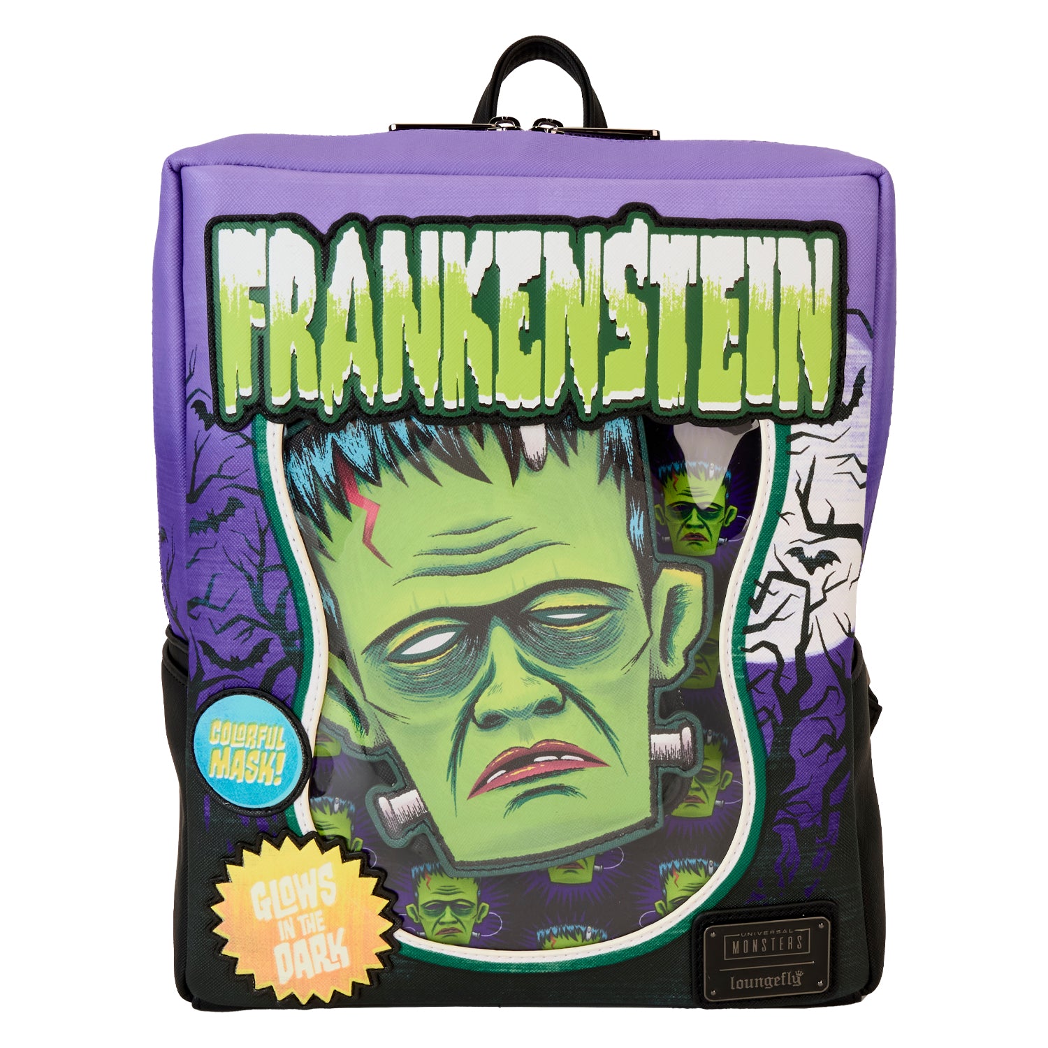 Loungefly Universal Monsters Frankenstein Neon Mask Mini Backpack | Blue Culture Tees