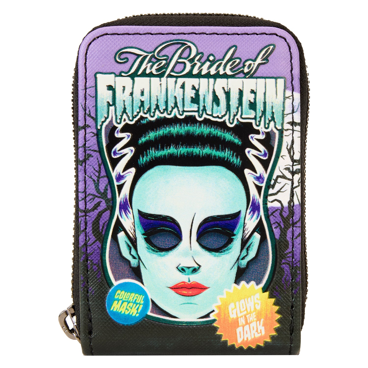 Loungefly Universal Monsters Bride of Frankenstein Neon Mask Accordion Wallet | Blue Culture Tees