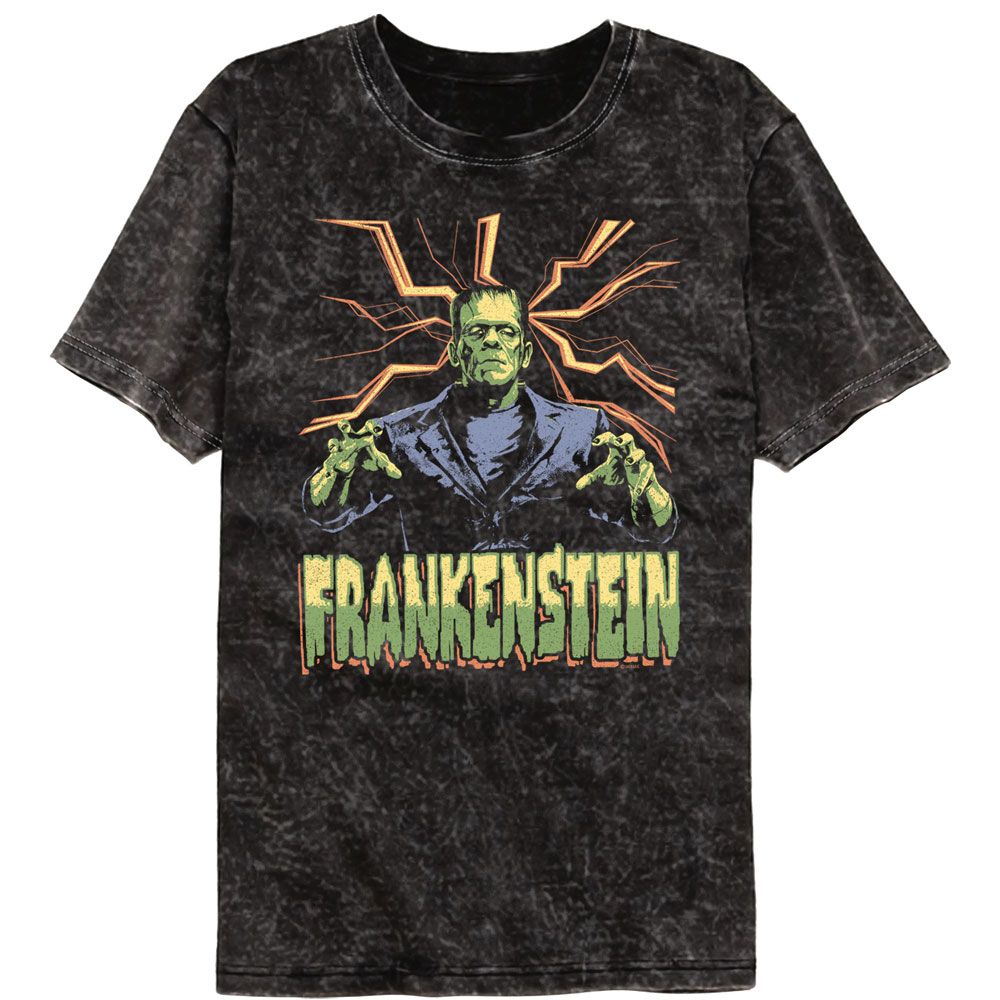 Universal Monsters Frank Lightning Bg Mineral Wash T-Shirt | Blue Culture Tees