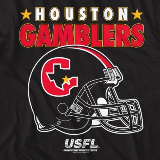 USFL Gamblers Helmet And Stars T-Shirt