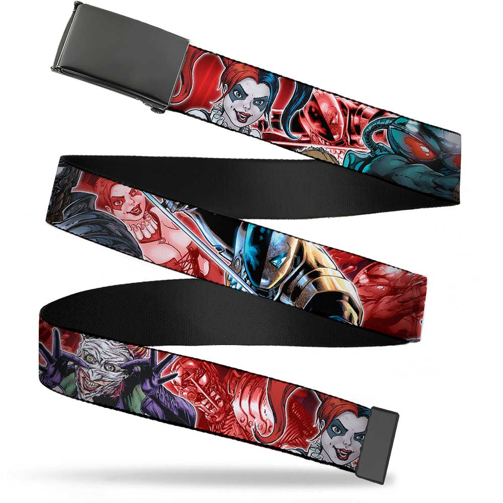 Suicide Squad Villains Group Black Buckle Web Belt