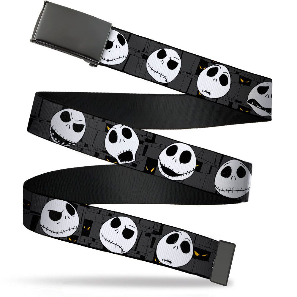 The Nightmare Before Christmas Jack Expressions Gray Black Buckle Web Belt