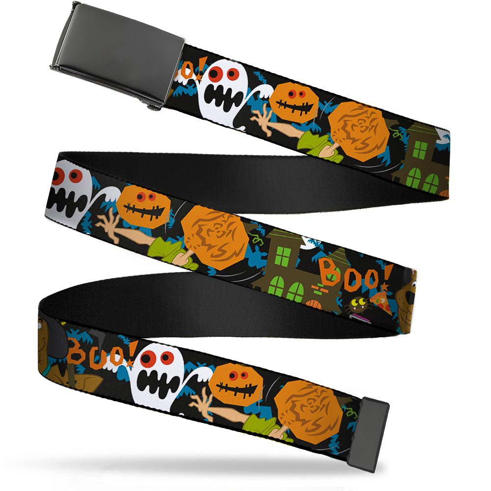 Scooby-Doo Halloween/Ghosts BOO! Black Buckle Web Belt