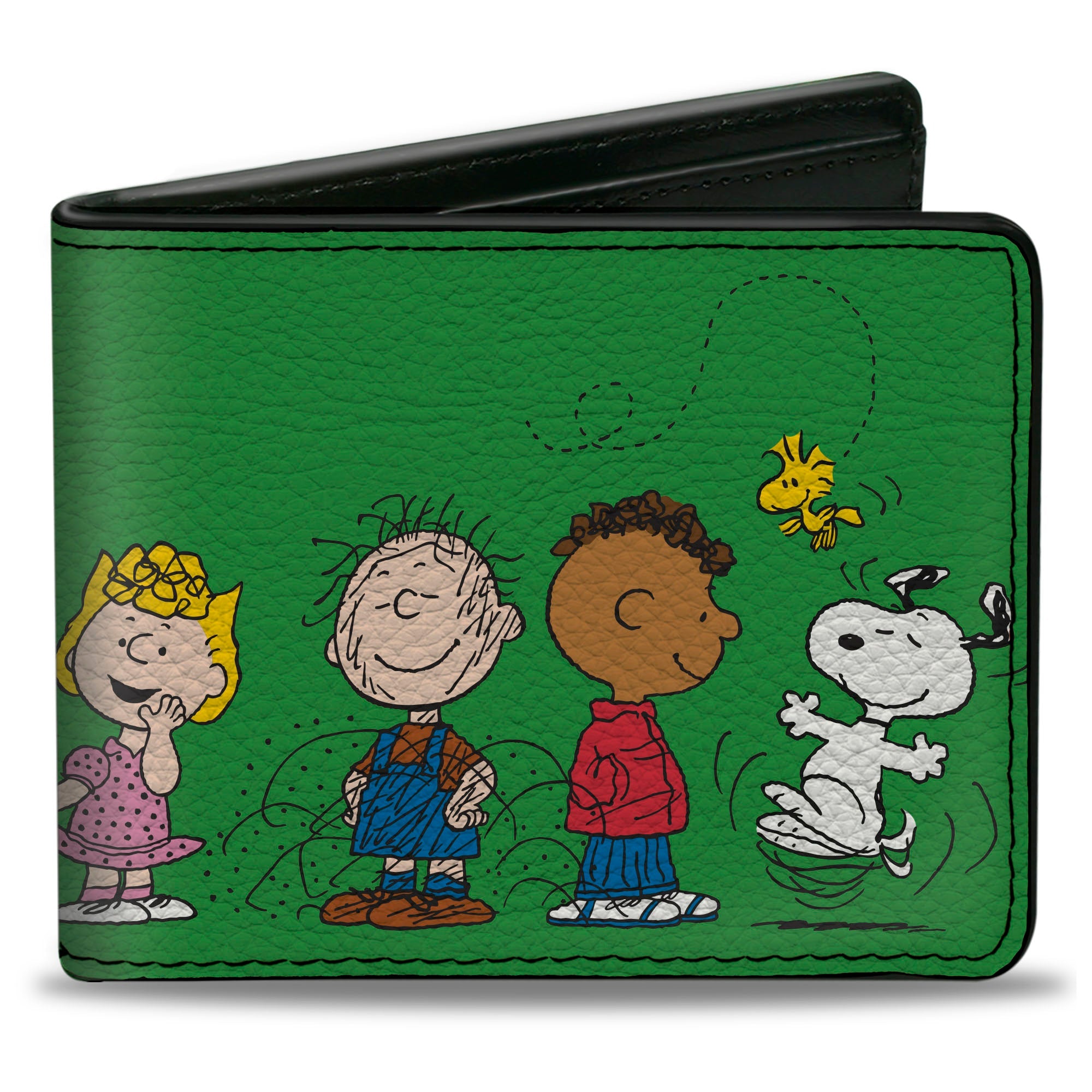 Bi-Fold Wallet - Peanuts Gang Group Pose Green