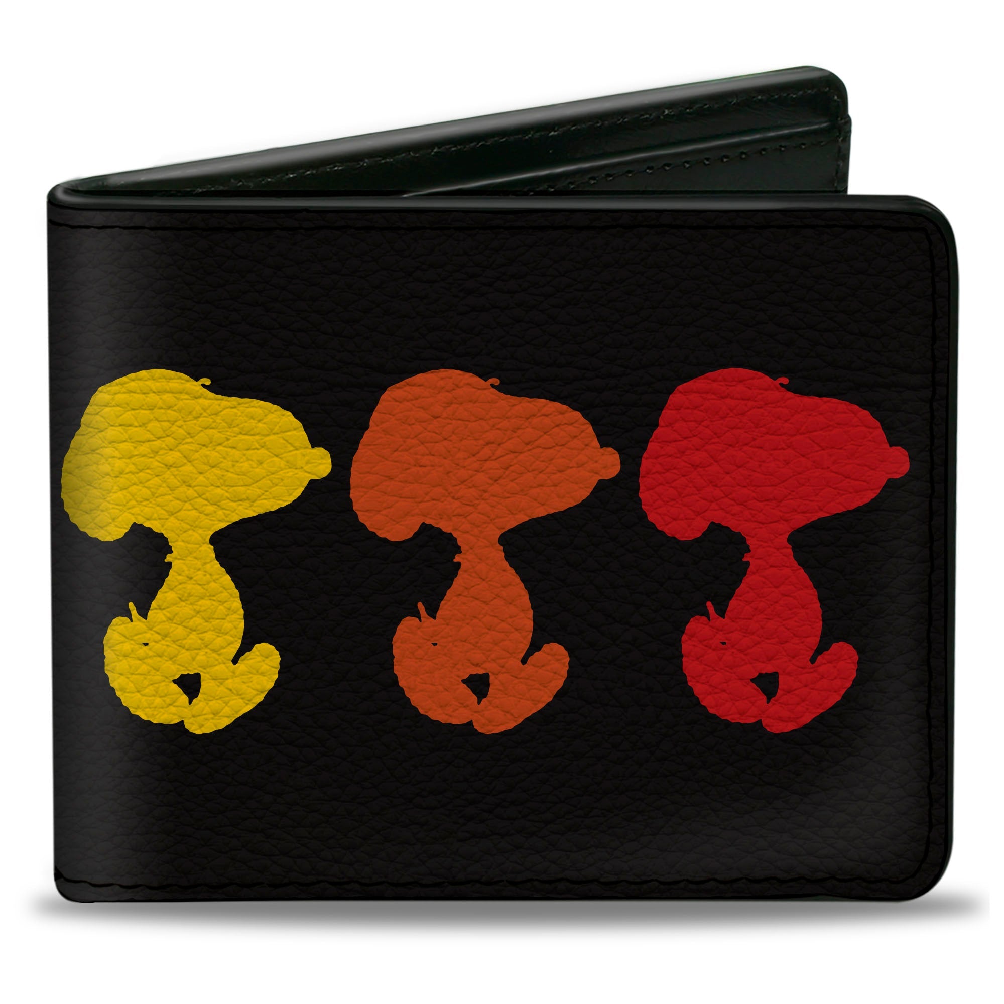 Bi-Fold Wallet - Peanuts Snoopy Silhouette Pose Black/Rainbow Multi Color