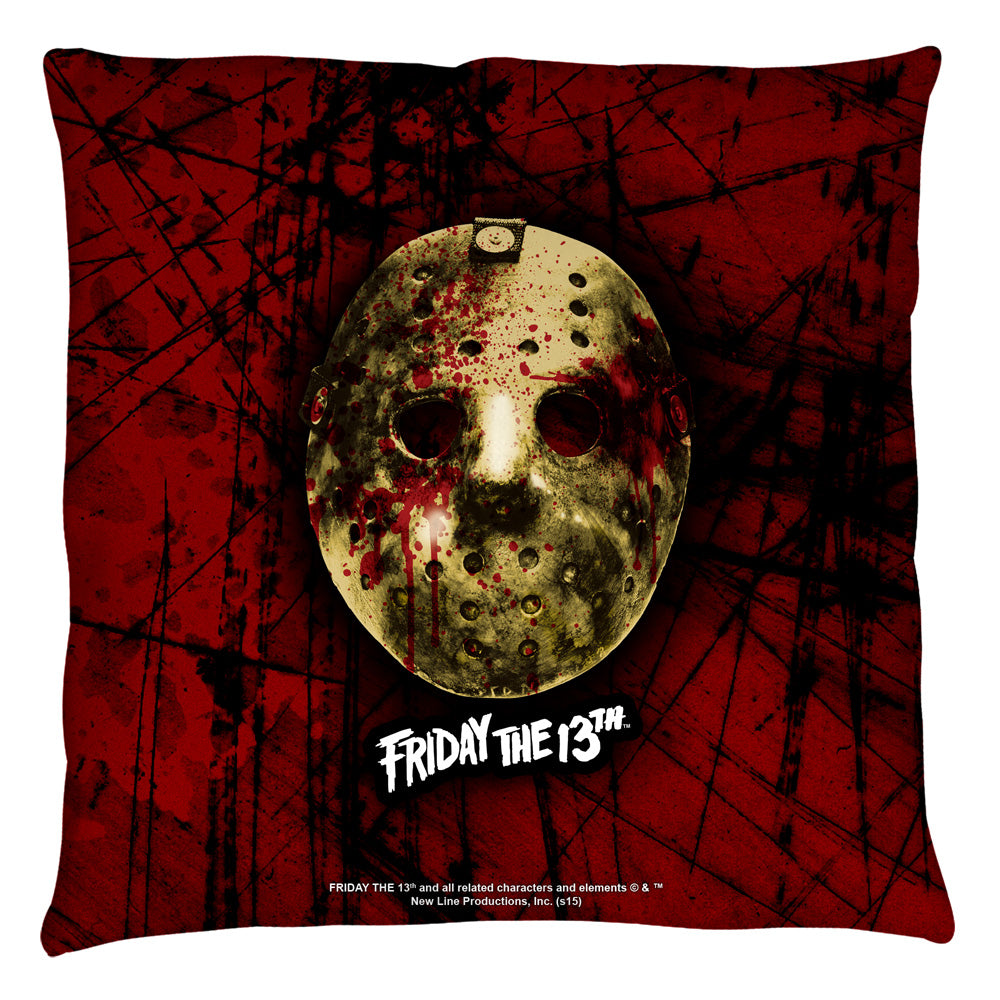 Friday The 13th Mask Throw Pillow | Blue Culture Tees