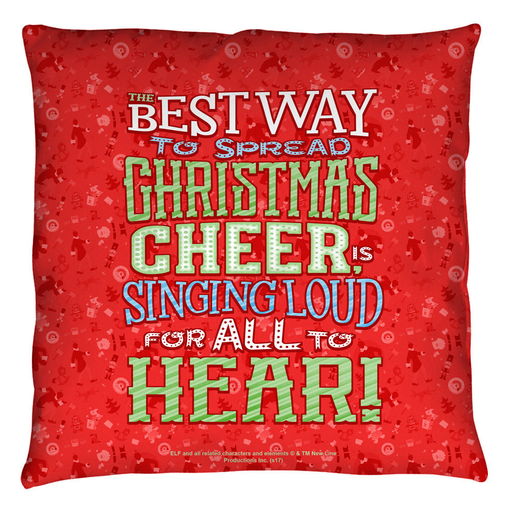 Elf Xmas Cheer Throw Pillow | Blue Culture Tees