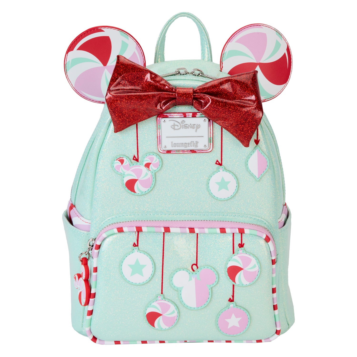 Loungefly Disney Minnie Holiday Peppermint Ornaments Mini Backpack | Blue Culture Tees