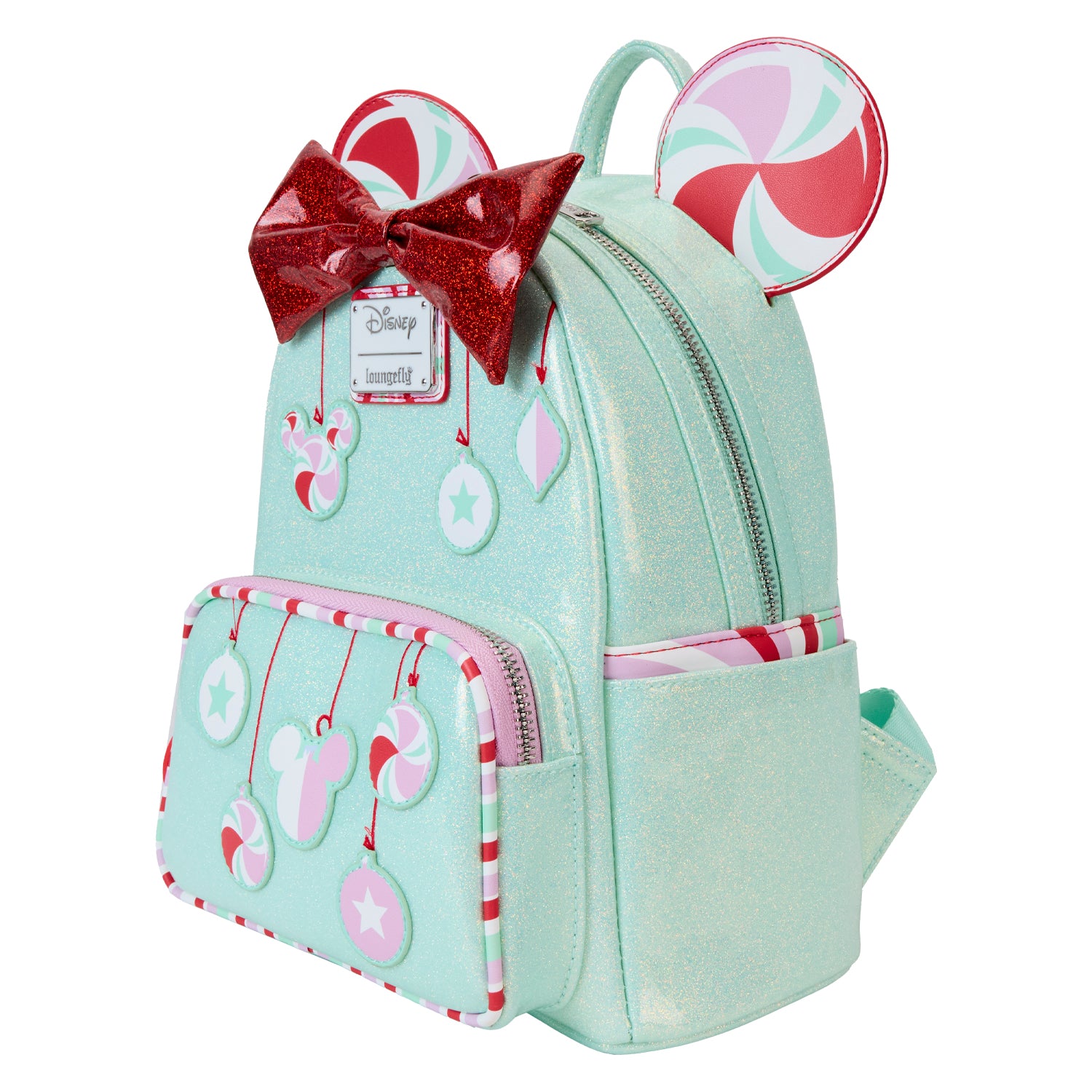 Loungefly Disney Minnie Holiday Peppermint Ornaments Mini Backpack | Blue Culture Tees