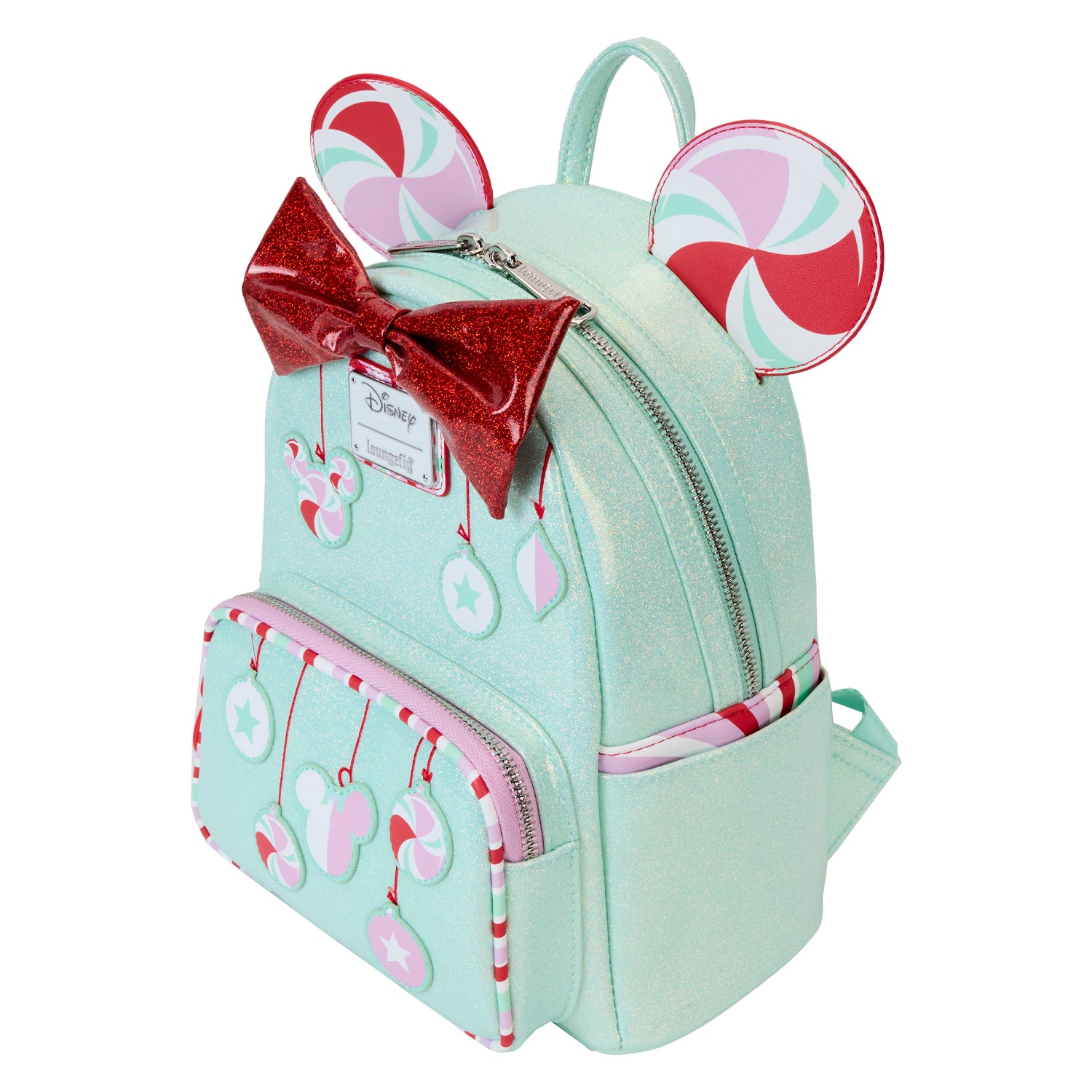 Loungefly Disney Minnie Holiday Peppermint Ornaments Mini Backpack | Blue Culture Tees