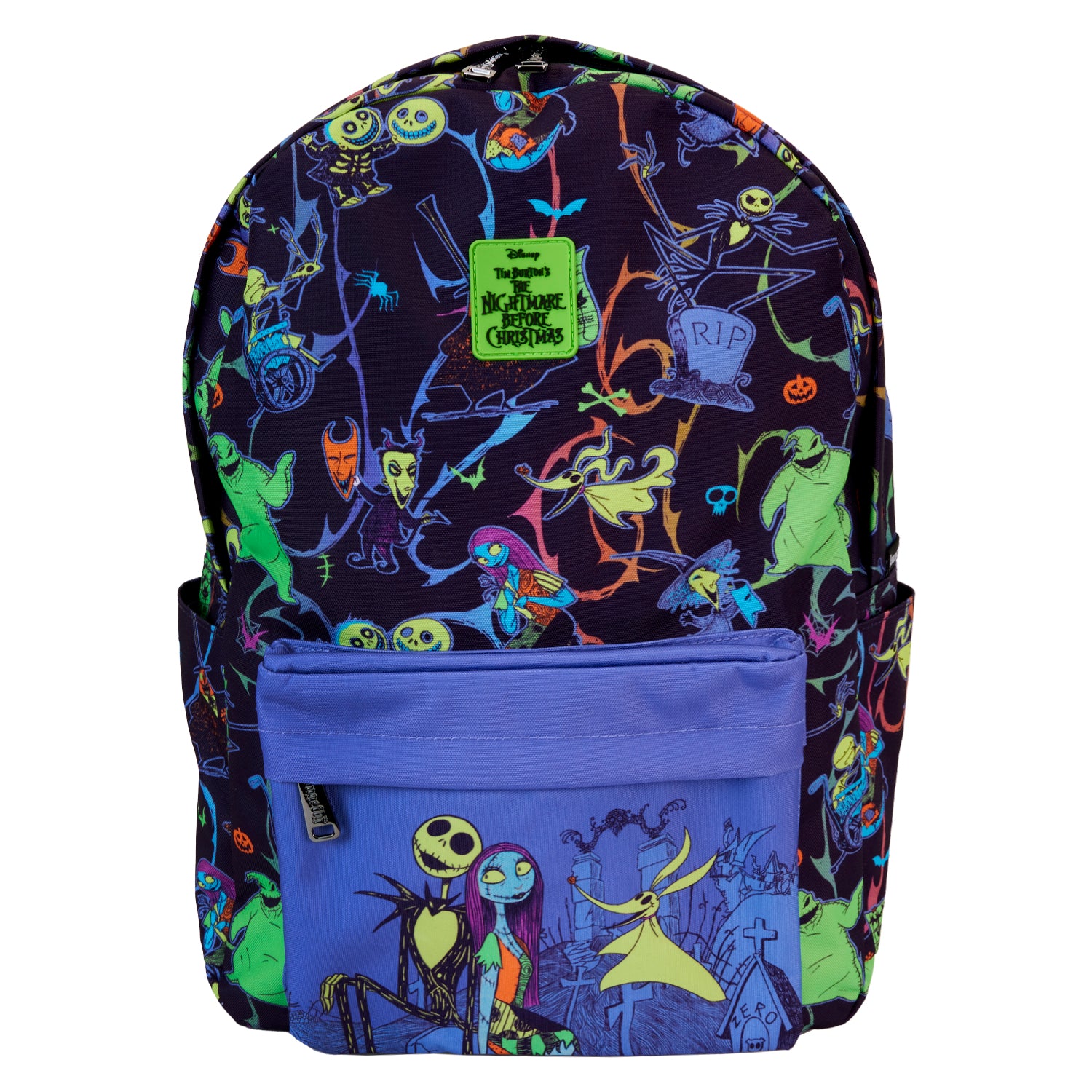 Loungefly Disney Nightmare Before Christmas GITD Full-Size Nylon Backpack | Blue Culture Tees