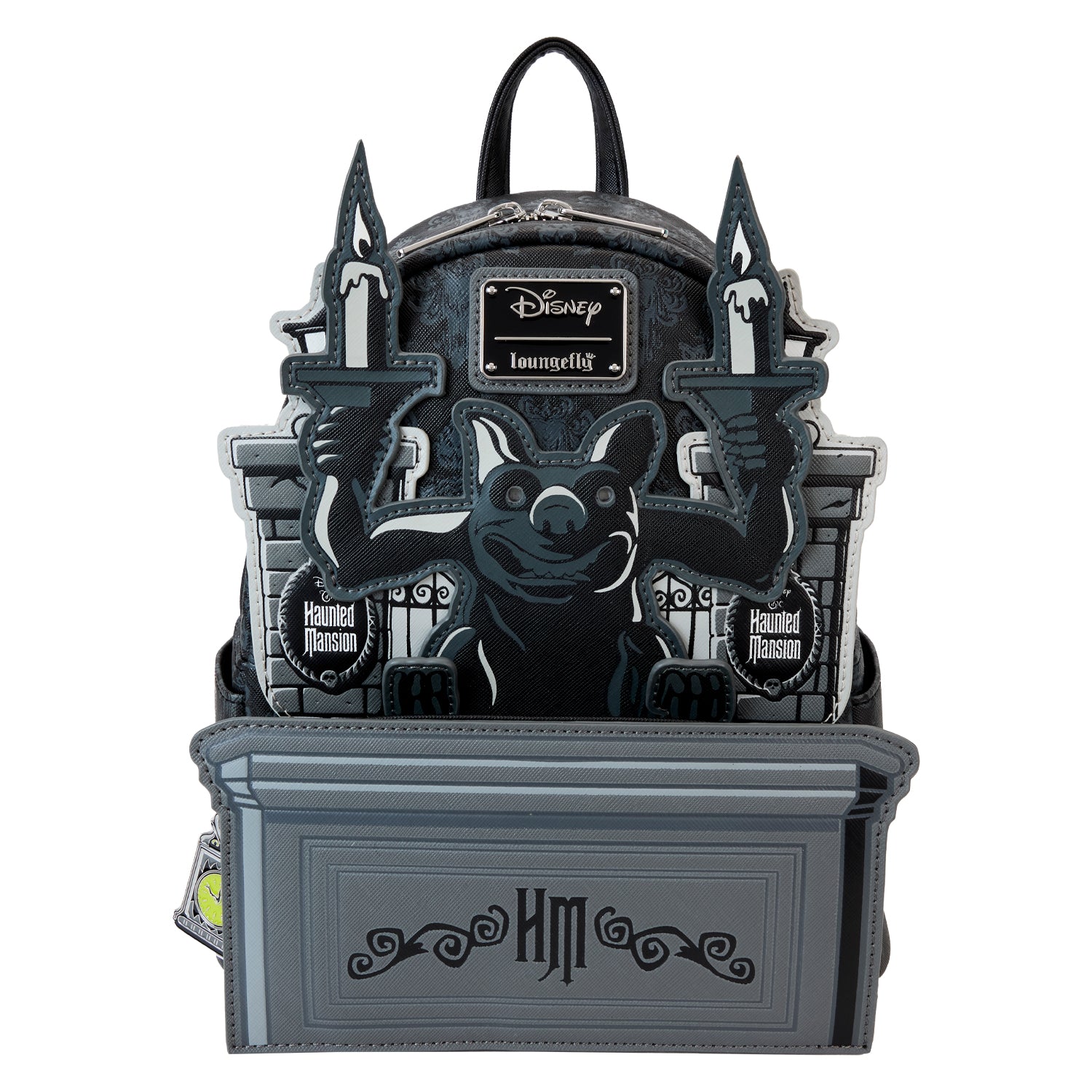 Loungefly Disney The Haunted Mansion Gargoyle Wallpaper GITD Light up Mini Backpack | Blue Culture Tees