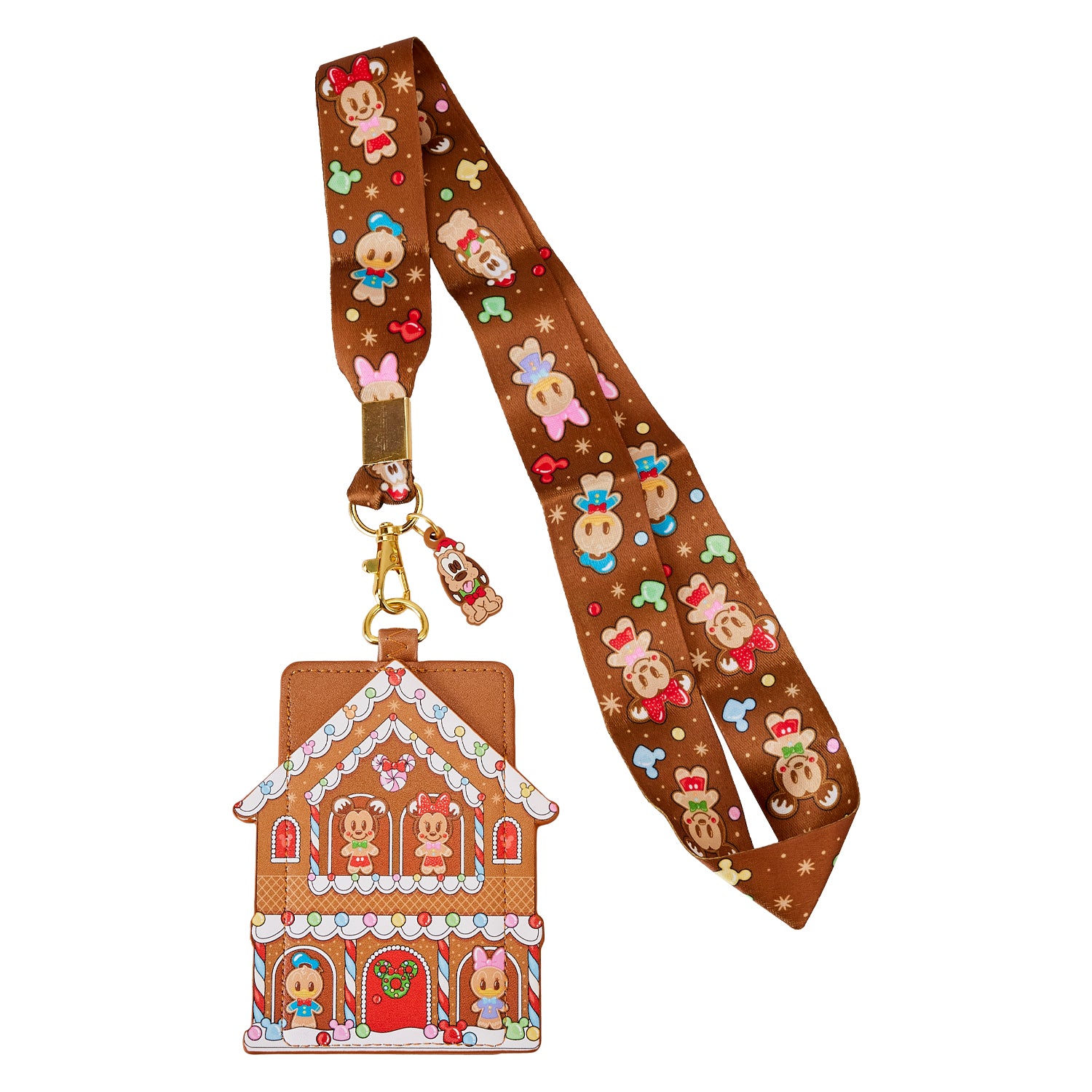 Loungefly Disney Mickey & Friends Gingerbread Lanyard with Cardholder - *PREORDER*