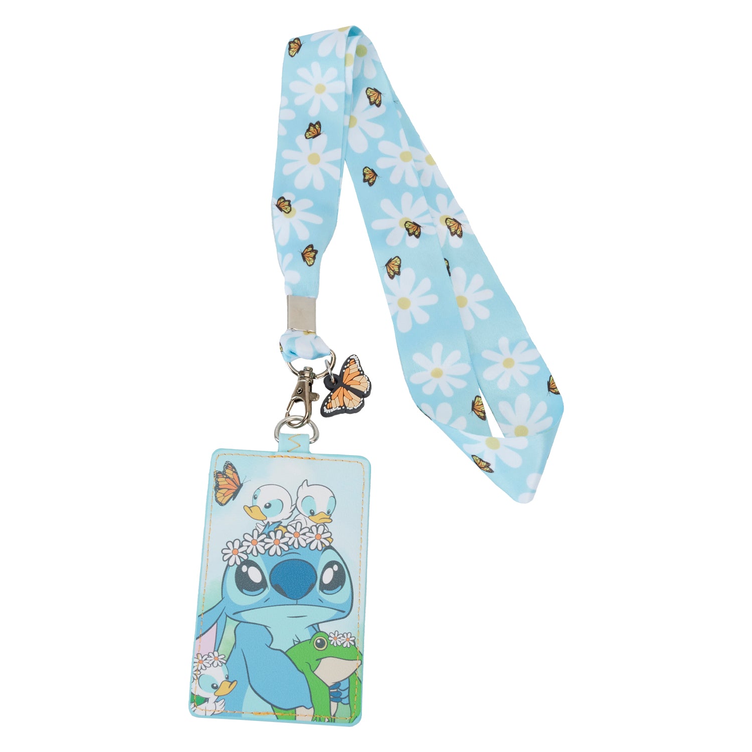 Loungefly Disney Lilo and Stitch Springtime Stitch Lanyard with Cardholder