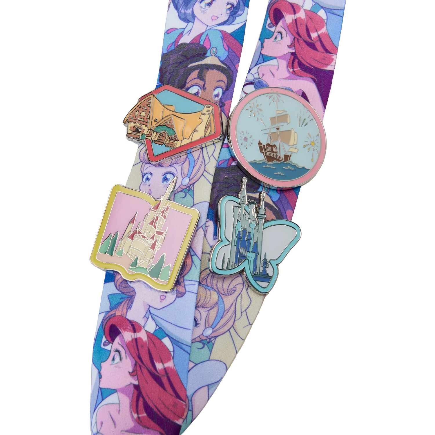 Loungefly Disney Princess Manga Style Lanyard with Cardholder
