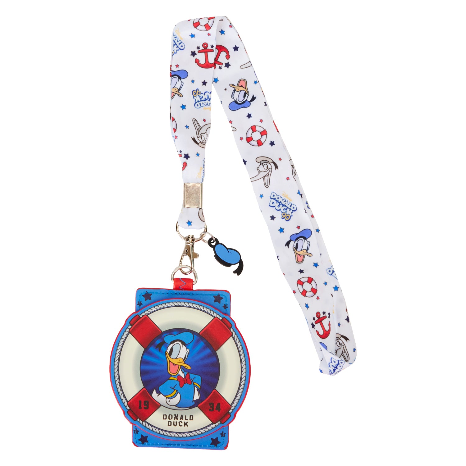 Loungefly Disney Donald Duck 90th Anniversary Lanyard with Cardholder