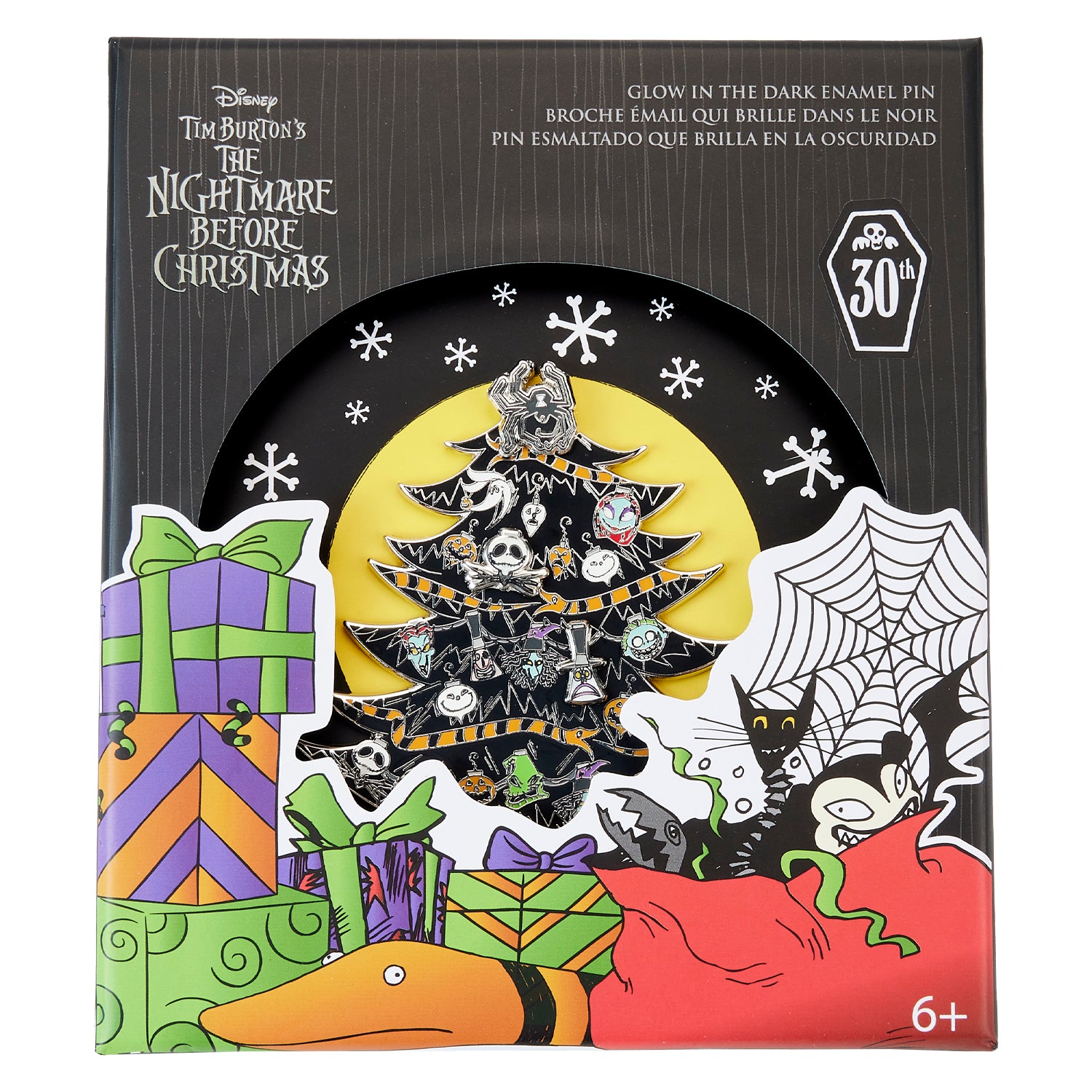 Loungefly Disney Nightmare Before Christmas GITD Christmas Tree 3" Limited Edition Collector Box Pin