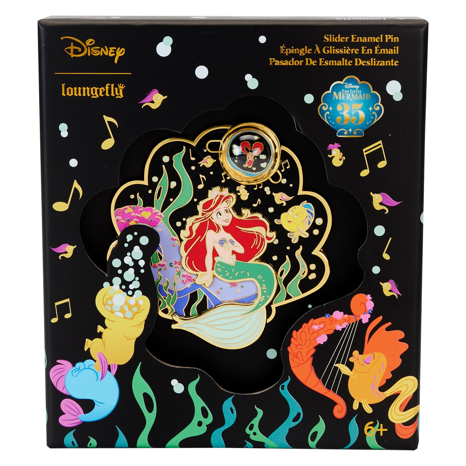 Loungefly Disney The Little Mermaid 35th Anniversary Life is the Bubbles 3" LE Collector Box Pin