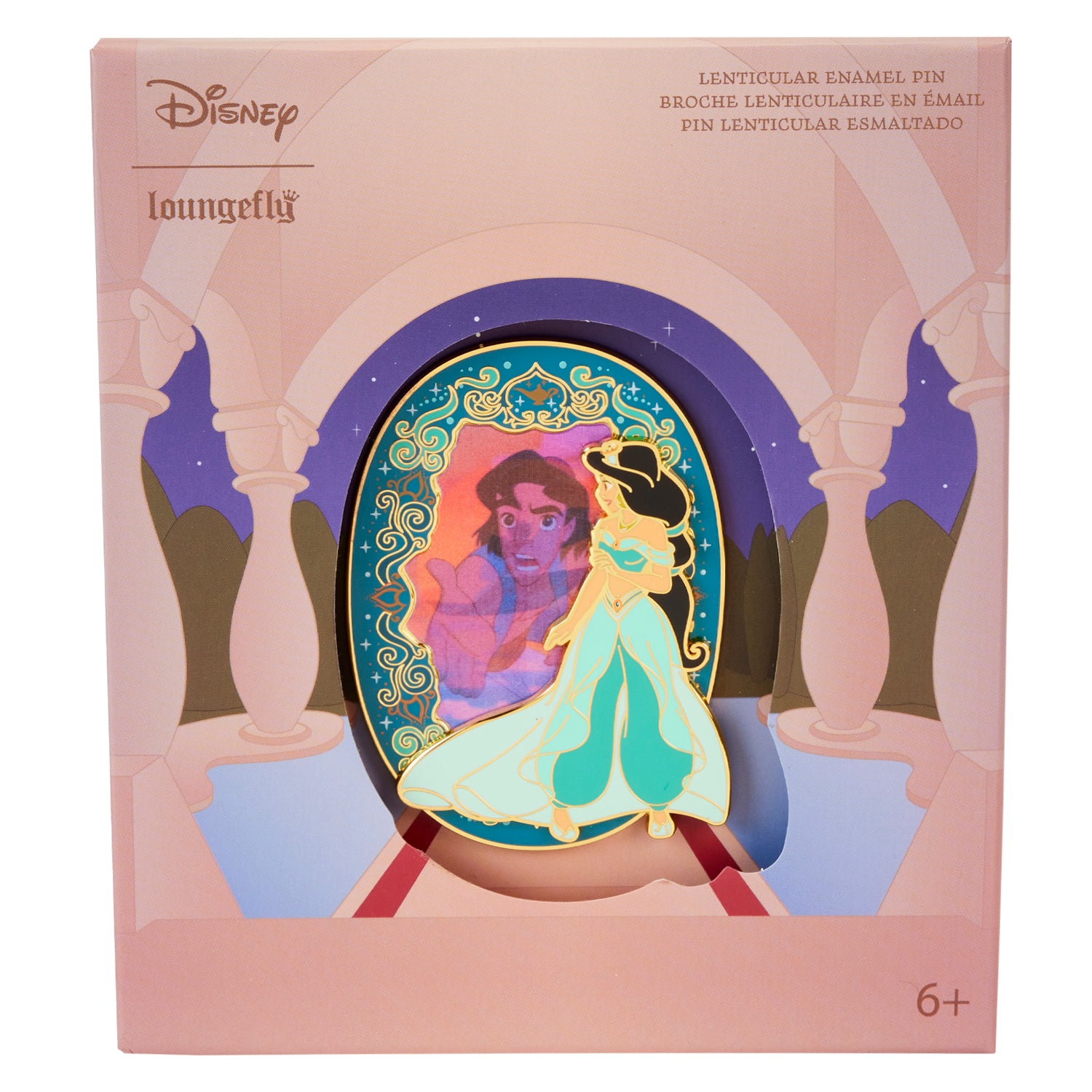 Loungefly Disney Aladdin Princess Jasmine Lenticular 3" LE Collector Box Pin