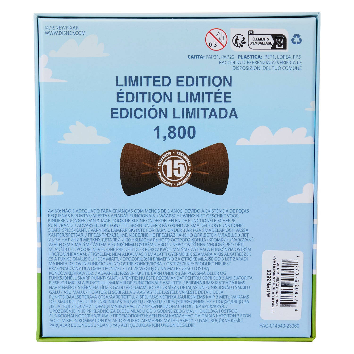 Loungefly Pixar Up 15th Anniversary Spirit of Adventure Moving 3" LE Collector Box Pin
