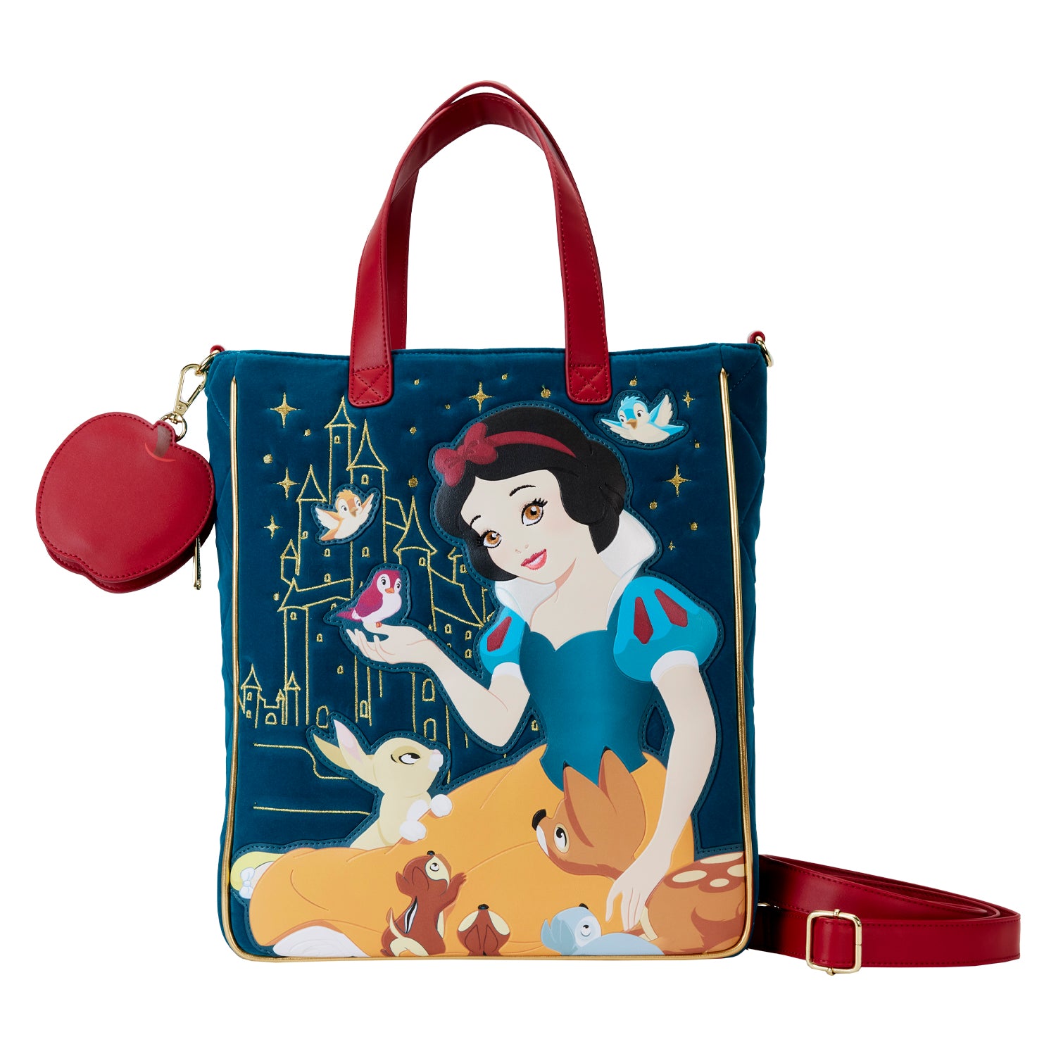 Loungefly Disney Snow White Heritage Quilted Velvet Tote Bag
